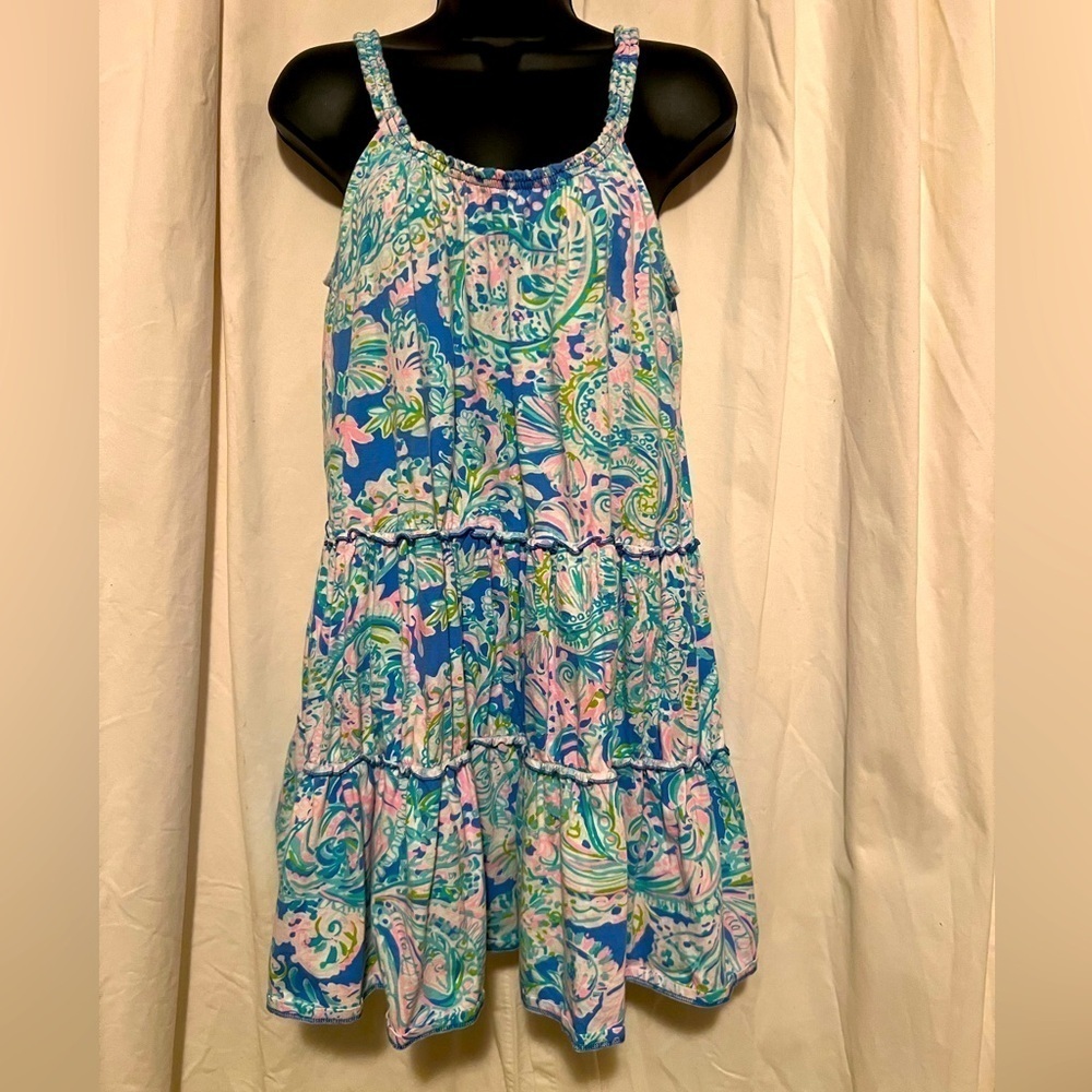 Lilly Pulitzer Loro Swing Dress Multi Dream Team Pink Blue Sz S